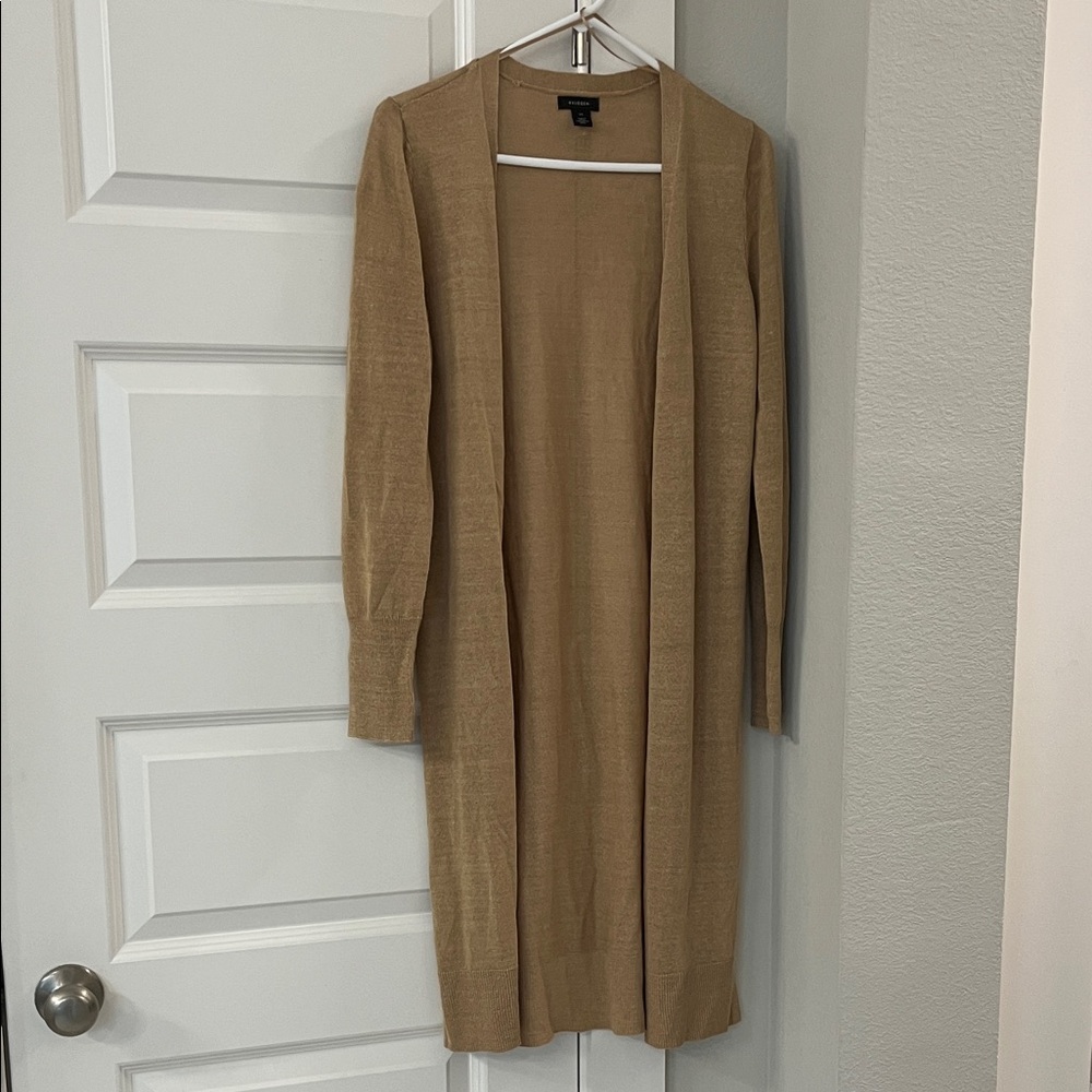 Halogen Split Side Linen Blend Long Cardigan - image 1